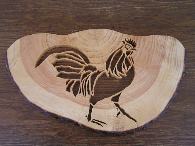 Rooster - Scrolled - Pine - Item 100 - SOLD