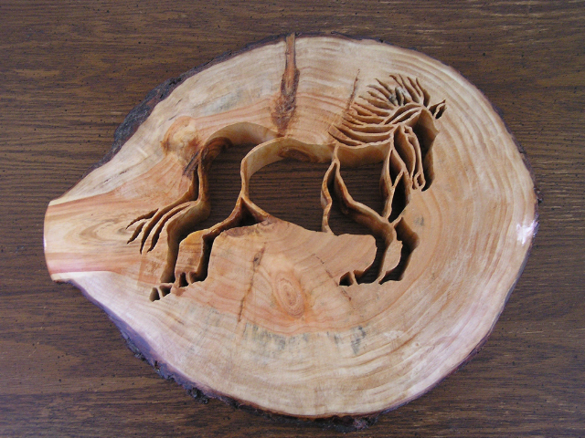 Horse - Galloping - Scrolled - Pine - Item 102