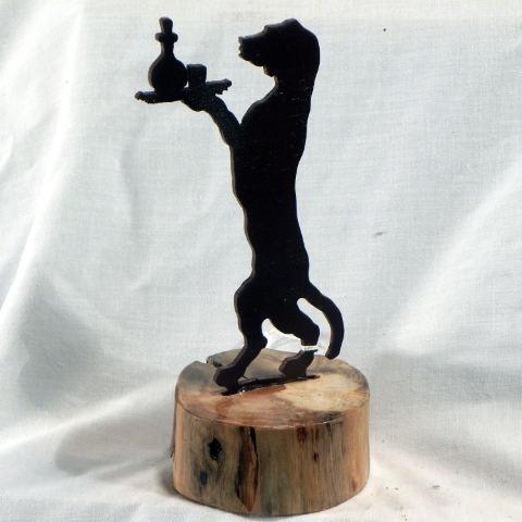 Dog Serving Drinks � Dogwood/Birch - Item 176 - SOLD