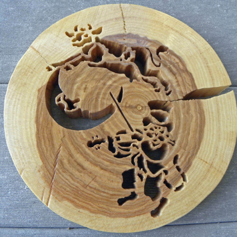 The Cow Jumped Over the Moon - Scrolled - Oak - Item 204