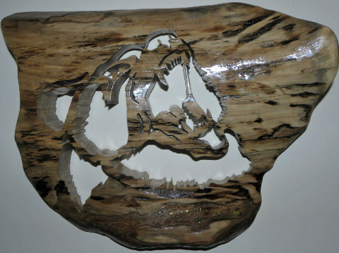 Bear Roaring � Scrolled - Sycamore - Item 236