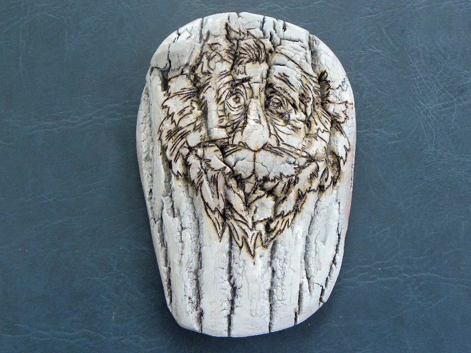 Wood Spirit � Pyrography & Painted � Oak � Item 390