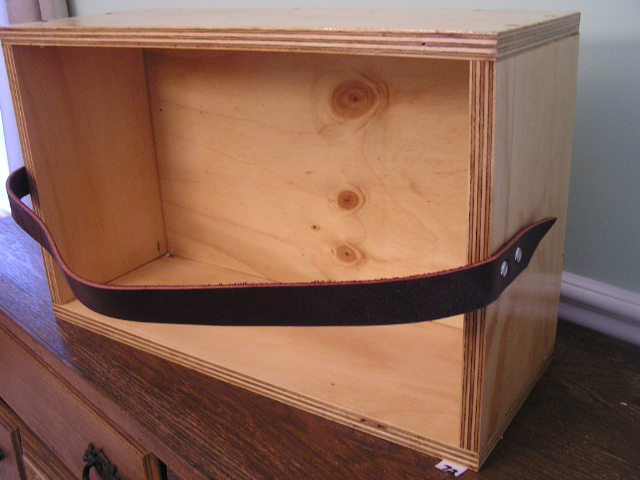 Box - Leather Strap Handle - Exterior Plywood - Item 72